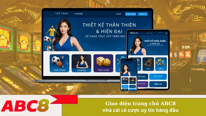 Giao diện trang chủ ABC8 – nhà cái cá cược uy tín hàng đầu