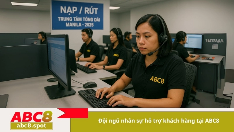 Đội ngũ nhân sự hỗ trợ khách hàng tại ABC8