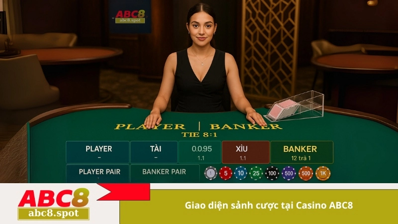 Giao diện sảnh cược tại Casino ABC8