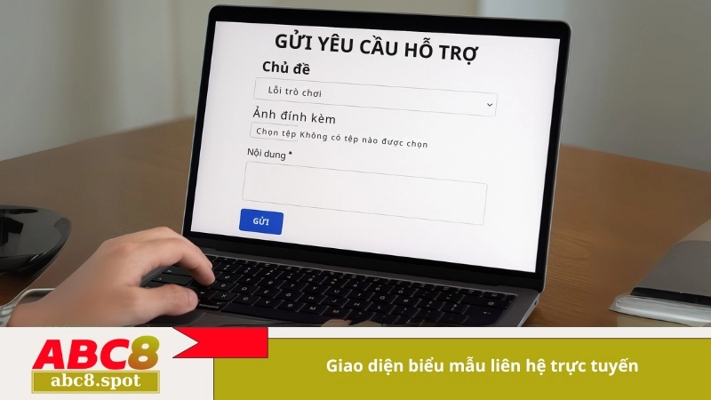 Giao diện biểu mẫu liên hệ trực tuyến