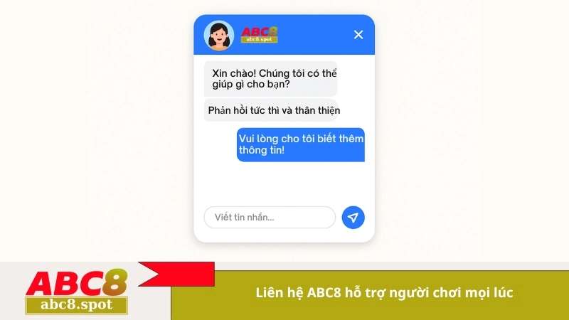 Liên hệ ABC8 hỗ trợ người chơi mọi lúc